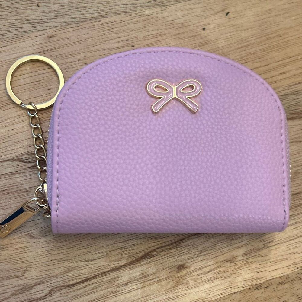 New Nanette Lepore lavender keychain coin purse